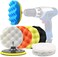 6 Inch Car Polishing &amp; Buffing Sponge Pads Kit Wool Bonnet Pads for Household Electric Drill and Auto Polisher with 8mm M14 Drill Adapter for Washing Cleaning Waxing Dusting, 11PCS