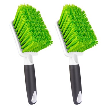 ITTAHO 2 Pack Car Wash Brush Wheel Brush Tire Brush for Cleaning Tires Stiff Bristle Wheel Cleaner Brush Car Cleaning Supplies for Wheels Rims,Carpet, Truck, SUV, Moto,RV,Motorcycle