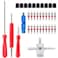 Valve Stem Removal Tool - 20Pcs Valve Cores, 10Pcs Tire Valve Caps, 4-Way Valve Tool, Valve Core Remover Tool by ZHSMS