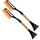 AstroAI 2 Pack 27" Snow Brush and Ice Scrapers for Car Windshield, Detachable Snow Scrapers with Ergonomic Foam Grip for Cars, Trucks, SUVs (Heavy Duty ABS, PVC Brush, Orange)