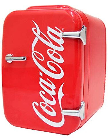 Cooluli Retro Coca-Cola Mini Fridge for Bedroom - Car, Office Desk &amp; College Dorm Room - 4L/6 Can 12V Portable Cooler &amp; Warmer for Food, Drinks &amp; Skincare - AC/DC and Exclusive USB Option (Coke, Red)