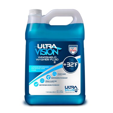 UltraVision Windshield Washer Fluid - Advanced Formula for Car Windshield Wiper Fluid Crystal-Clear Vision in Weather Conditions +32F - All Weather - 1 Liquid Gallon