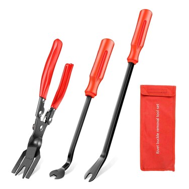 GOOACC 3 Pcs Clip Pliers Set &amp; Fastener Remover - Auto Upholstery Combo Repair Kit with Storage Bag for Car Car Panel Dashboard
