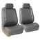 FH Group Car Seat Covers Front Set Faux Leather - Car Seat Covers for Low Back Seat with Removable Headrest, Universal Fit, Automotive Seat Covers, Airbag Compatible Car Seat Cover for SUV Solid Gray