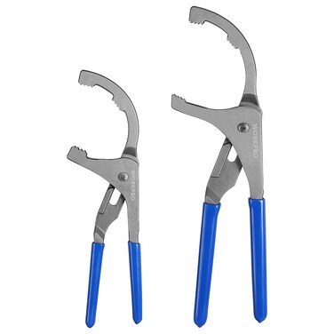 WORKPRO Oil Filter Wrench Set, 9" &amp; 12" Adjustable Oil Filter Pliers Oil Filter Removal Tools, Ideal for Engine Filters, Cars, and Trucks, 2-piece