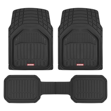 Motor Trend 943-BK FlexTough Defender Car Floor Mats -Next Generation Deep Dish Heavy Duty Contour Liners for Car SUV Truck &amp; Van-All Weather Protection, Trim to Fit Most Vehicles Black