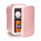 Simple Deluxe Mini Fridge, 4L/6 Can Portable Cooler &amp; Warmer Freon-Free Small Refrigerator Provide Compact Storage for Skincare, Beverage, Food, Cosmetics, Pink New