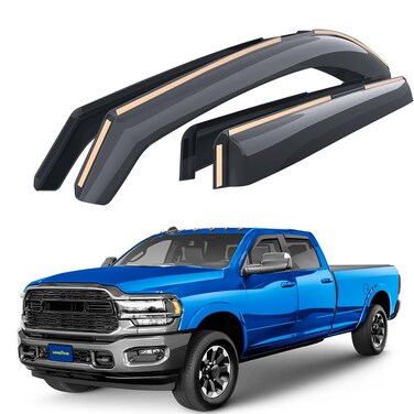 Goodyear Shatterproof in-Channel Window Deflectors for Trucks Dodge RAM 2500 3500 2019-2025 Crew Cab, Rain Guards, Window Visors for Cars, Vent Deflector, Truck Accessories, 4 pcs- GY003404LPv