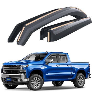 Goodyear Shatterproof in-Channel Window Deflectors for Trucks Chevrolet (Chevy) Silverado/GMC Sierra 2019-2025 Double Cab, Rain Guards,Window Visors,Vent Deflector Truck Accessories,4pcs-GY003416LPf