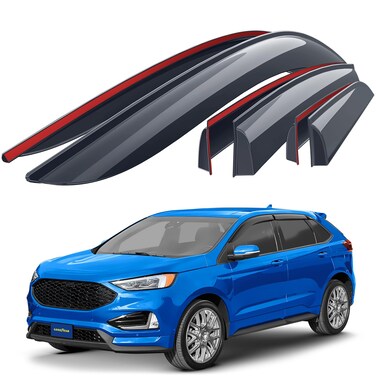 Goodyear Shatterproof Window Deflectors for Ford Edge 2015-2025, Tape-on Rain Guards, Window Visors, Vent Deflector Visor, Car Accessories,6 pcs. - GY008634
