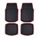 FH Group Automotive Floor Mats - PU Leather Floor Mats, Deep Dish Design, Floor Mats for Cars, Universal Fit Floor Mats Full Set, Floor Mats For Most Sedan, SUV, Truck Floor Mats Red Black