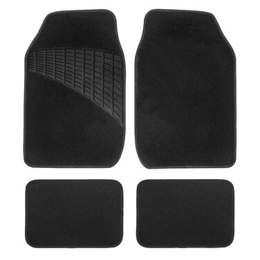 FH Group Car Floor Mats - Carpet Floor Mats for Cars, Universal Fit Automotive Floor Mats, All Purpose Car Floor Mats, Carpet Protector Mat for Most Sedan, SUV, Truck Floor Mats Black