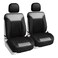 FH Group Front Set Faux Leather Car Seat Covers for Low Back Seat with Removable Headrest, Universal Fit, Airbag Compatible, Seat Cover for SUV, Gray/Black