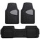 FH Group Car Floor Mats - Heavy-Duty Rubber Floor Mats for Cars, Universal Fit Full Set, Trimmable Automotive Floor Mats, Climaproof Floor Mats for Most Sedan, SUV, Truck Floor Mats Gray Black