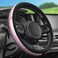 FH Group Universal Fit Galaxy13 Metallic Striped Steering Wheel Cover fits Most Cars, SUVs and Vans, Dual Material Anti-Slip Ultimate Protection Pink