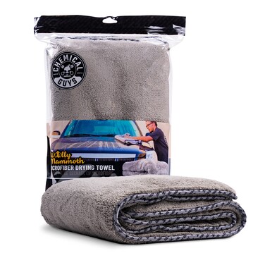 Chemical Guys Woolly Mammoth Large, Super Absorbent and Soft Microfiber Towels for Cars, Gray (35 x 25 inches)