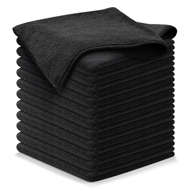 USANOOKS Microfiber Cleaning Cloth - 12Pcs 12.5x12.5 inch High Performance - 1200 Washes, Ultra Absorbent Microfiber Towels for Cars Undercarriage, Rims and Engine Bay Cleaning -Microfiber Cloth