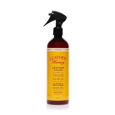 Leather Honey Leather Cleaner Spray: UV Protectant, Non-Toxic &amp; Made in the USA Since 1968. Cleans &amp; Protects Leather, Faux &amp; Vinyl - Couches, Car Seats, Purses, Shoes, Bags &amp; Tack. Safe for Any Color