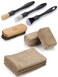 Fantasticlean 9PCS Car Interior Detailing Set, Microfiber Cloth &amp; Applicator, Single-Head Detailing Brushes, Natural Bristles, Scratch-Free &amp; Ultra-Soft for Seats Leather Care or Cleaning