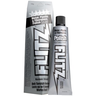 Flitz Metal Polish and Cleaner Paste, Also Works on Plastic, Fiberglass, Aluminum, Jewelry, Sterling Silver - Headlight Restoration and Rust Remover - Made in USA - 5.29 oz