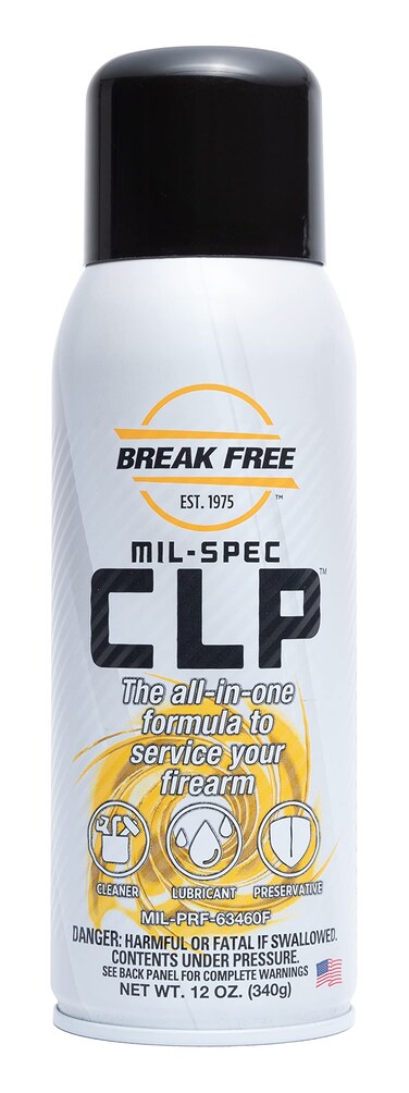Break Free CLP Cleaner Lubricant and Preservative Gun Cleaner, CLP-12, Aerosol Can, Synthetic Oil, 12 Ounces