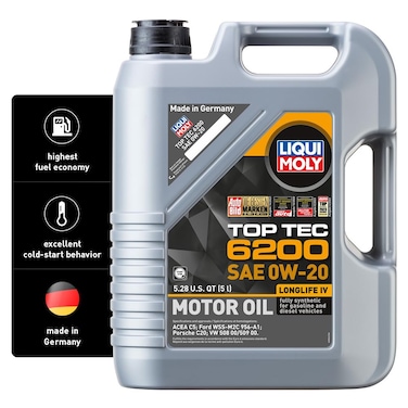 LIQUI MOLY Top Tec 6200 SAE 0W-20   5 L   Fully synthetic engine oil   SKU: 20238