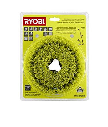 Ryobi RAKSCRUBM Medium Nylon Brush (Single), Yellow