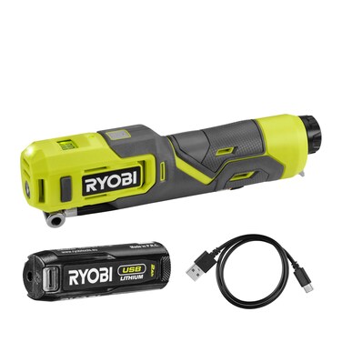 Ryobi RI4-120G Rechargeable Battery Compressor with USB-C for Fast Inflation of Bike Tyres and Sports Balls up to 100 PSI, Backlit LED Display, 1 x 2.0Ah Battery Included
