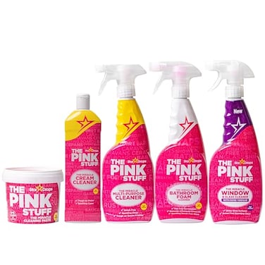 Stardrops - The Pink Stuff - The Miracle Cleaning Paste, Multi-Purpose Spray, Bathroom Foam Spray, Window &amp; Glass Cleaner, and Cream Cleaner Bundle
