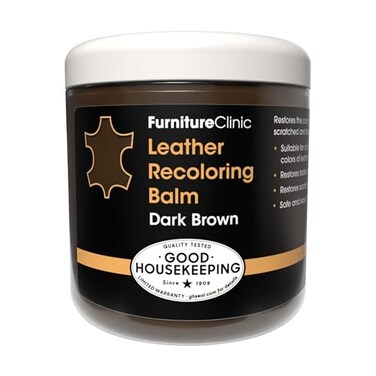 The Original Leather Recoloring Balm by Furniture Clinic - Dark Brown Leather Dye for Furniture, Couches &amp; Car Seats - Restore Scratched, Faded, &amp; Damaged Surfaces