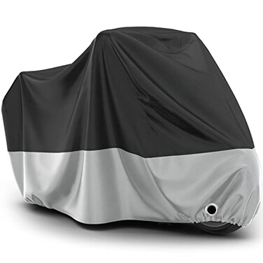 Favoto Motorcycle Cover Waterproof Outdoor - All Season Sun Protection with Lock-Holes Rain Snow Windproof Dustproof Universal Fit Motorbikes Vehicle Moped Cover, 96.5" x 41" x 50