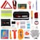 STDY Car Roadside Emergency Kit, Vehicle Truck Safety Road Side Assistance Kits Auto Accessory, with Jumper Cables, First Aid Kit, Tow Rope, Reflective Triangle, Tire Pressure Gauge, etc