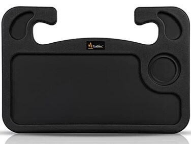 EcoNour 2 in 1 Car Steering Wheel Desk, Tray for Laptop Car Mount with Pen Holder  Food Tray for Eating with Drinks Holder   Multipurpose Travel Car Accessories
