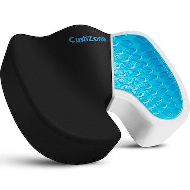CushZone Office Chair Seat Cushion, Cooling Gel Enhanced Memory Foam Chair Cushions for Long Sitting - Back, Sciatica, Coccyx, Tailbone Pain Relief Pillow - for Office Chair, Gaming Chair, Car Seat