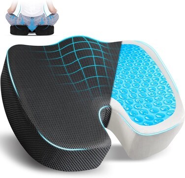 EcoNour Office Chair Seat Cushion for Sciatica Pain &amp; Pressure Relief   Gel &amp; Memory Foam Coccyx Seat Cushion for Tailbone &amp; Lower Back Pain   Orthopedic Ergonomic Butt Pillow Seat Cushions
