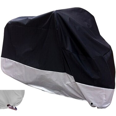 XYZCTEM All Season Black Waterproof Sun Motorcycle Cover,Fits up to 108" Motors (XX Large &amp; Lockholes)
