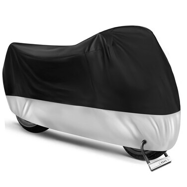 Motorcycle Cover,Motorbike Cover All Season Universal Weather Waterproof Sun Outdoor Protection with Lock-Holes &amp; Storage Bag,XXL Motorcycles Vehicle Cover