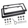 Ohuhu Matte Aluminum License Plate Frame with Black Screw Caps, 2Pcs 2 Holes Black Car Licenses Plate Covers Holders for US Vehicles