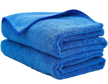 AIDEA Microfiber Towels for Cars-2PK, Large Professional Car Drying Towel, Scratch-Free, Strong Water Absorption Drying Towel for Cars, SUVs, RVs, Trucks, and Boats, 24inx 31in, Blue