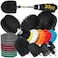 Holikme 23Pack Drill Brush Attachments Set, Black, Scrub Pads &amp; Sponge, Power Scrubber Brush with Extend Long Attachment All Purpose Clean for Grout, Tiles, Sinks, Bathtub, Bathroom, Kitchen &amp; Auto
