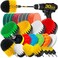 Holikme 30Pack Drill Brush Attachments Set,Scrub Pads &amp; Sponge, Power Scrubber Brush with Extend Long Attachment All Purpose Clean for Grout, Tiles, Sinks, Car Polishing Pads
