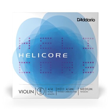 D'Addario Orchestral - Helicore 4/4 Size Violin String - Plain Steel E String - H311 4/4M - E String Only - Medium Tension