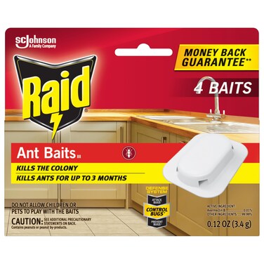Raid Ant Killer Baits, For Household Use, Kills the Colony, Kills Ants for 3 Months, Child Resistant, 4 Count