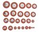 Jiayouy 25 Pieces Leather Pads Alto Sax Pads Replacement Set Saxophone Repair Parts Brown 9mm to 48mm