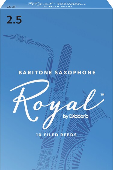 D'Addario Woodwinds - Royal Baritone Saxophone Reeds - Baritone Sax Reeds with Strong Spine - Great for Classical or Jazz - Strength 2.5