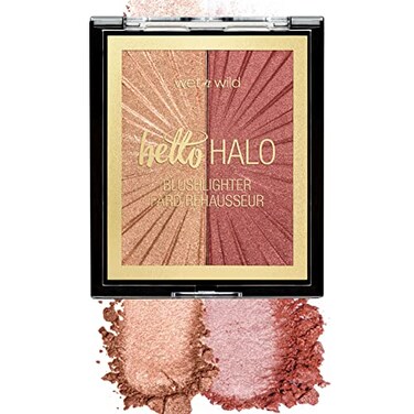 Wet n Wild MegaGlo Blushlighter, Blendable Blush &amp; Highlighter Set, Shimmery Metallic Finish, Flash Me