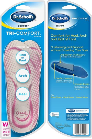Dr.Scholl's Comfort Tri-Comfort Insoles For Women US Size: 6-10