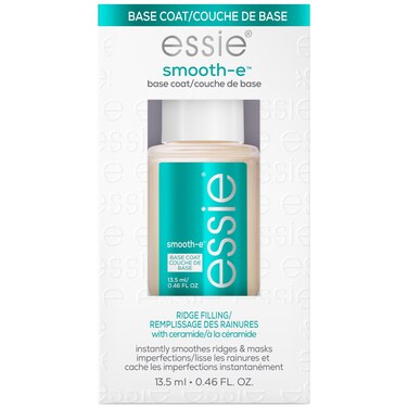 essie Nail Care, 8-Free Vegan, Smooth-E Base Coat, smoothing sleek finish nail polish, 0.46 fl oz