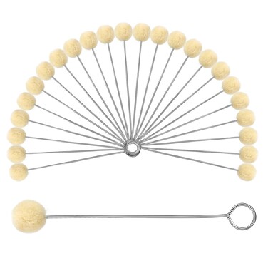 BUTUZE 25 Pcs Wool Daubers Wool Daubers Ball Brush Leather Dye Tool with Metal Handle Wool Daubers for Leather Dyes for DIY Crafts Projects