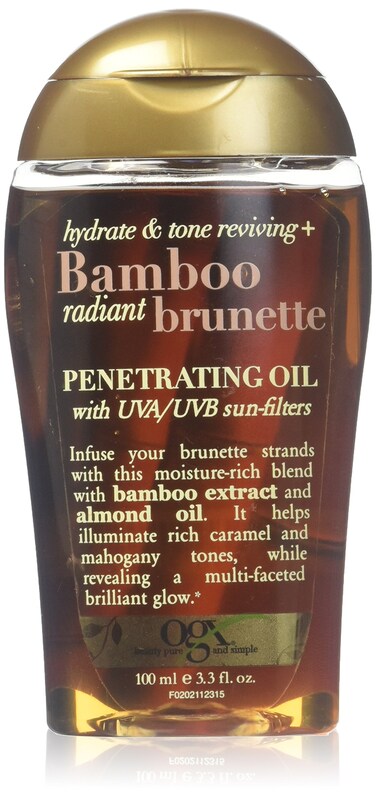 OGX Hydrate &amp; Tone Reviving + Bamboo Radiant Brunette Penetrating Oil, 3.3 Ounce